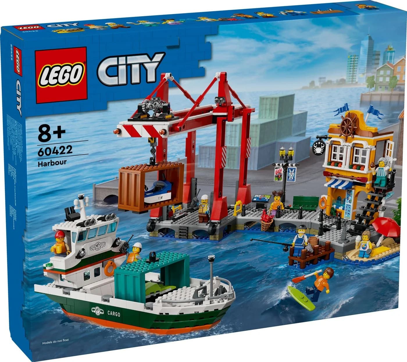 LEGO City 60422 Hafen mit Frachtschiff 1226 Teile Bunt