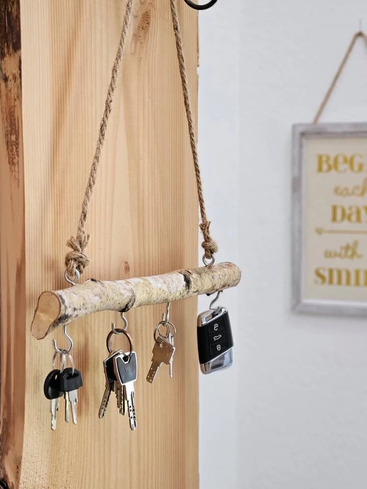 Meinposten Fensterdekoration Dekozweig Holz 4 Haken Fensterhänger Braun Natur Landhaus Dekoast 30cm