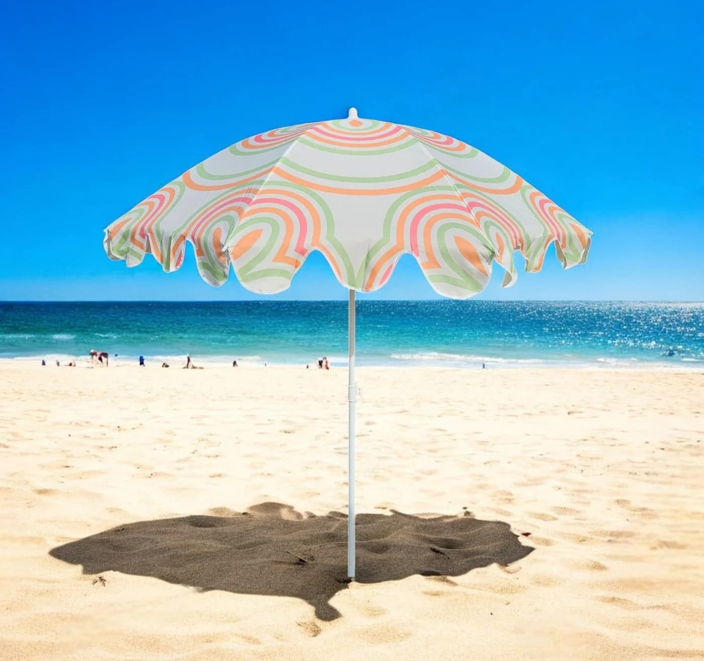 Meinposten Sonnenschirm Strandschirm UV 30+ Balkonschirm Blau Grün