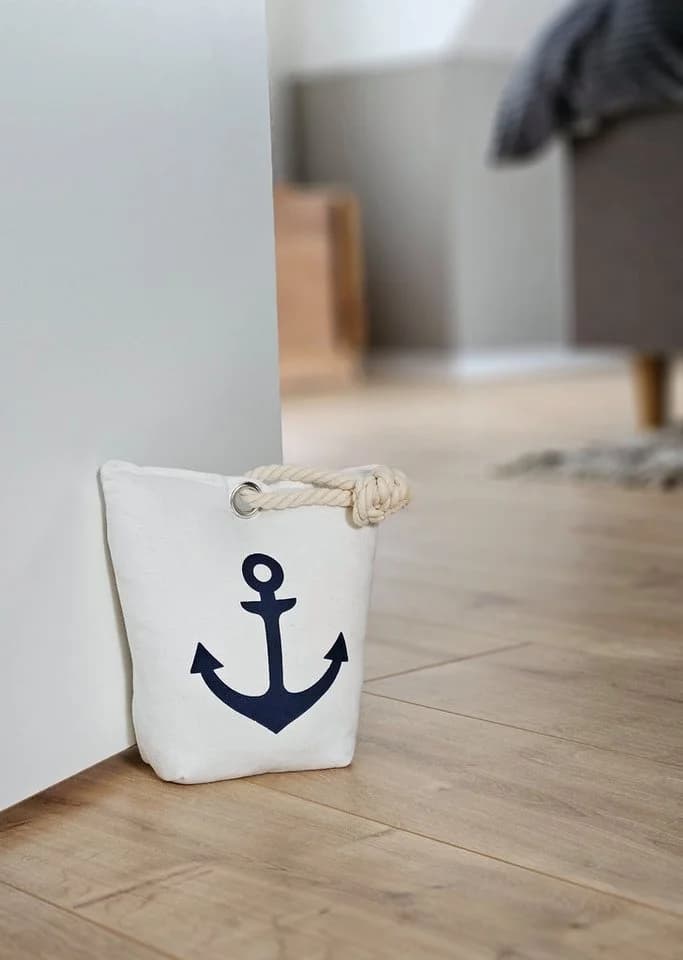Meinposten Türstopper Anker Maritim Blau/Weiß Polyester