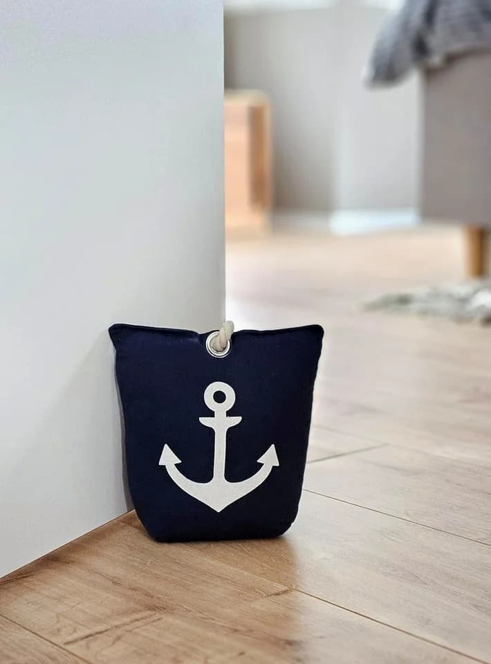 Meinposten Türstopper Anker Blau/Weiß Vintage Maritim