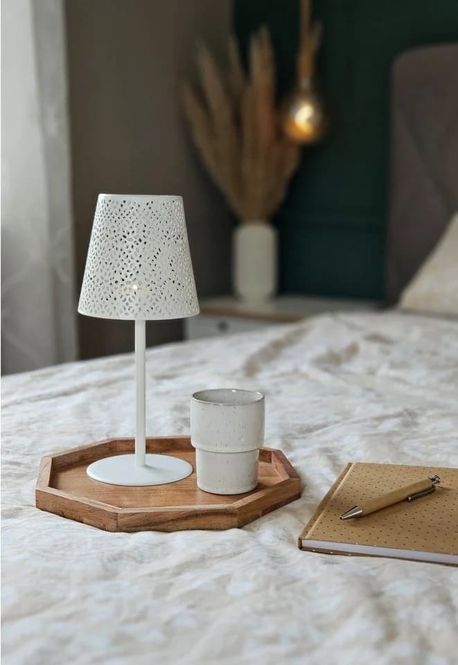 Meinposten Dekotablett Achteckig Akazie 25 cm Holztablett Kerzentablett