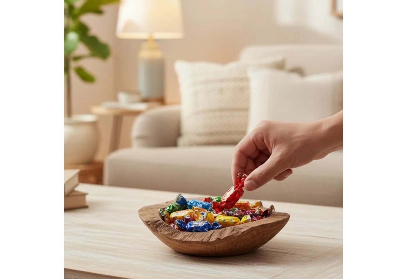 Meinposten Dekoschale Teakschale 2er Set Aufbewahrung rund 15 cm Wurzelholz Massiv