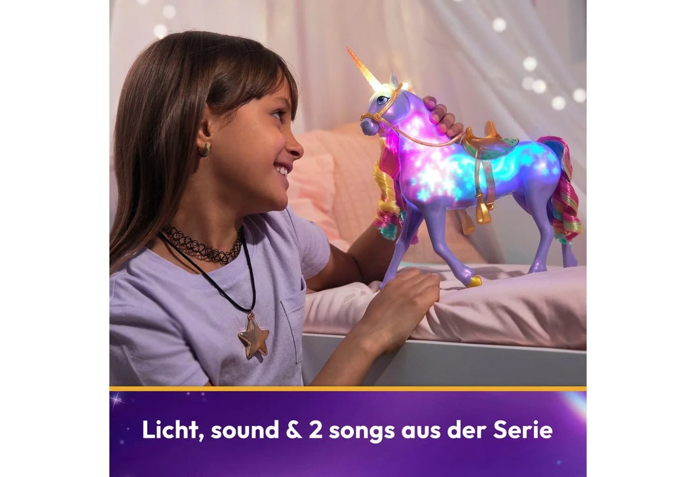 Spin Master Anziehpuppe Unicorn Academy - Interactive Rainbow Light-Up Wildstar & Sophia (Set), mit Licht- & Soundeffekt