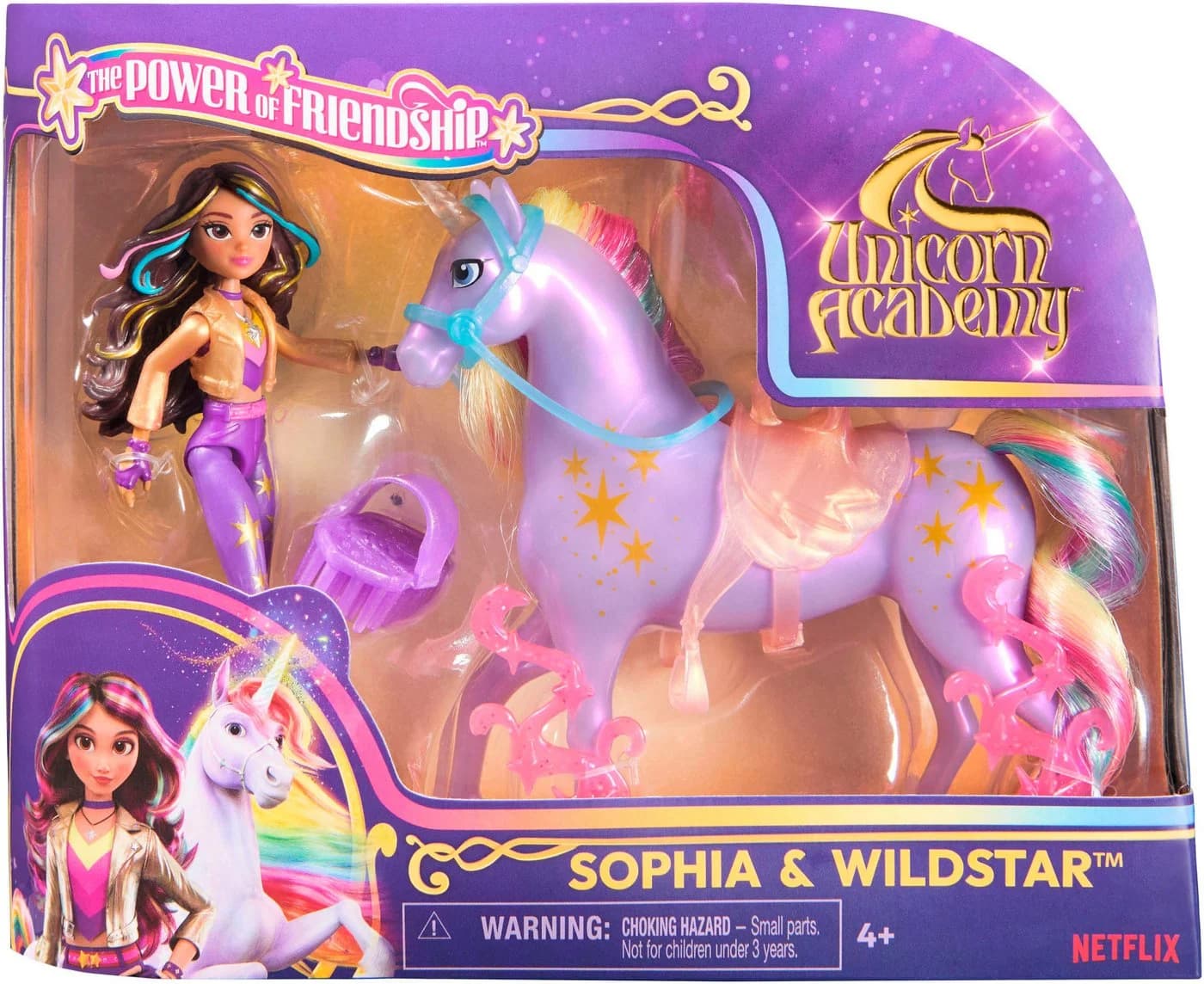 Spin Master Anziehpuppe Unicorn Academy - Sophia & Einhorn Wildstar, mit echter Mähne