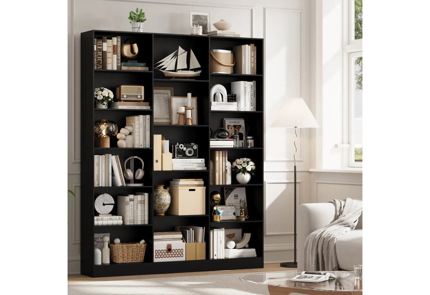 Homfa Bücherregal 188cm Standregal Büroregal Bücherschrank, 17 Fächer, 149x23,5x188cm