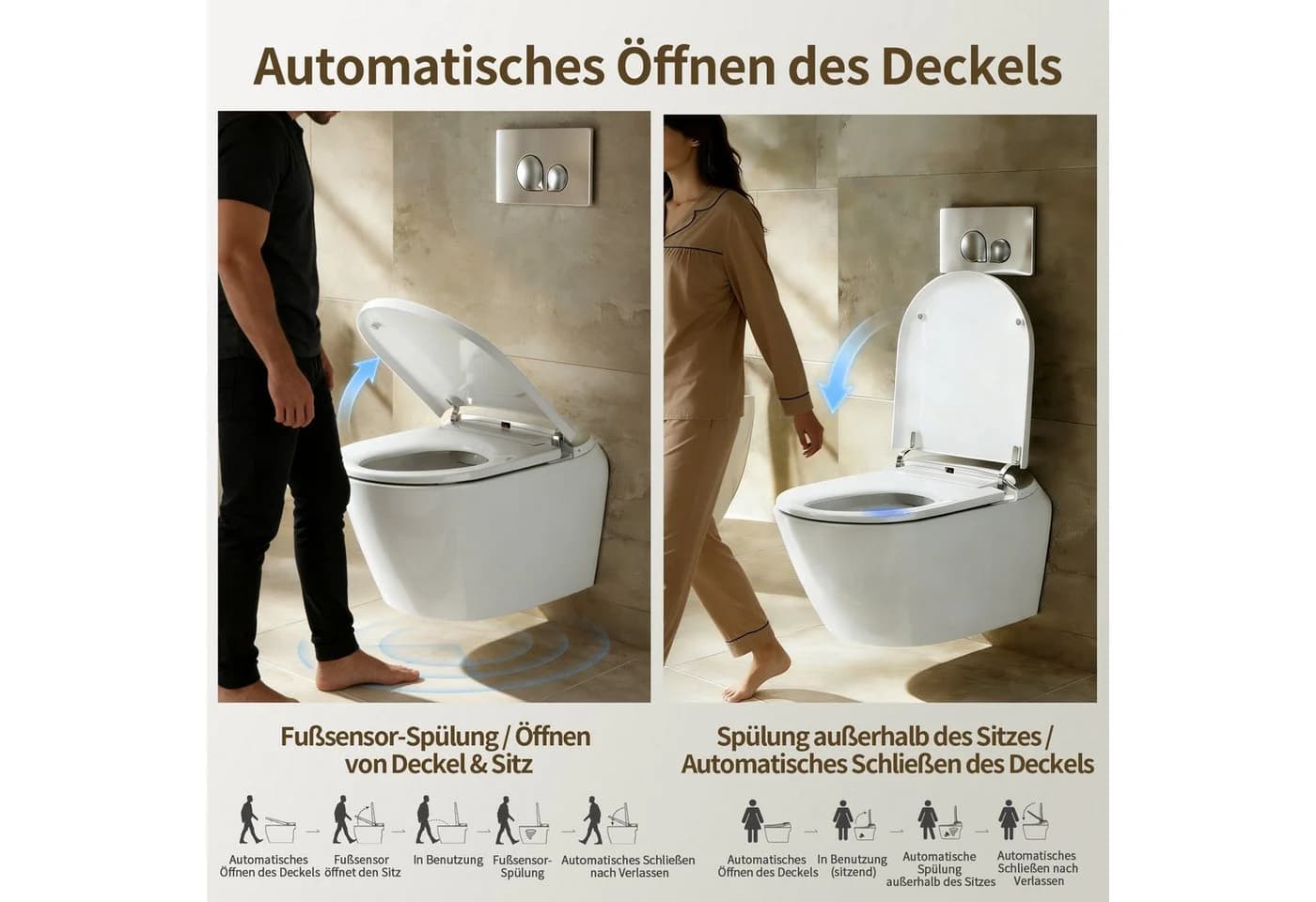 DeerValley Wandhängendes Smart-WC mit Bidet & Beheiztem Sitz