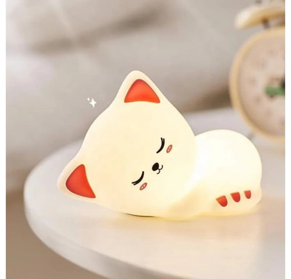 Wrischan Katzen Nachtlicht LED Silikon Lampe Touch USB