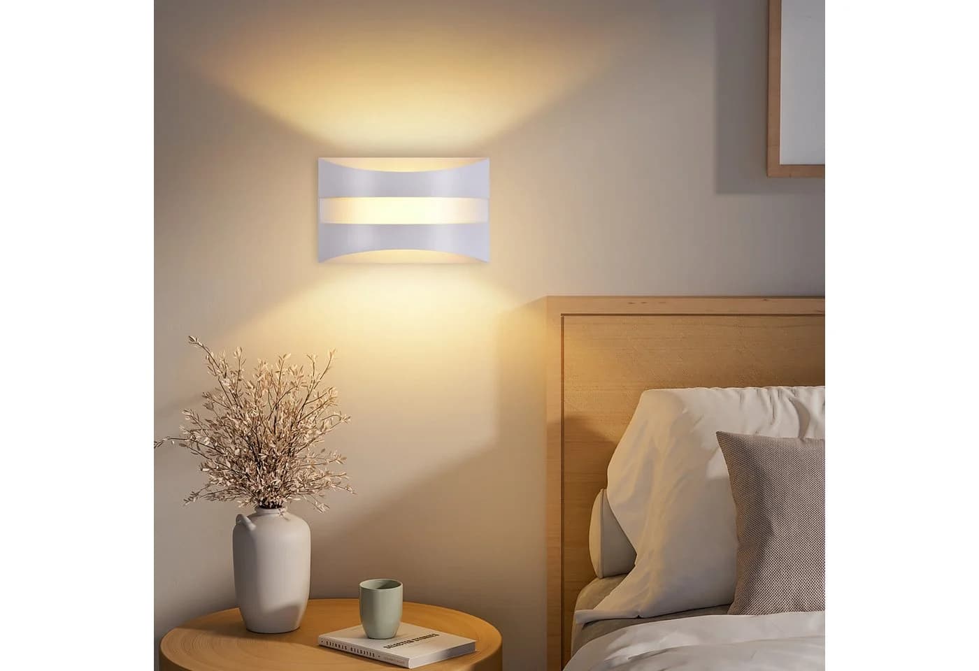 ZMH LED Wandleuchte Modern Design Warmweiß 3000K