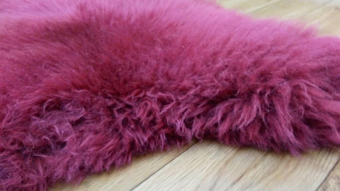 Provellus Fellteppich Bordeaux Rot Lammfell Schaffell