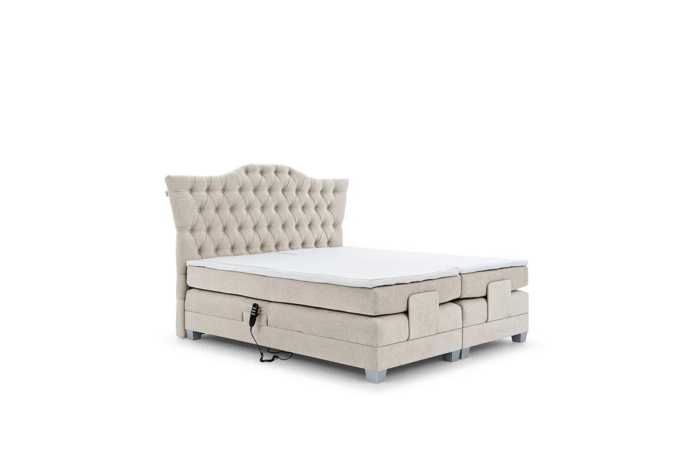 Fun Möbel Boxspringbett FAUSTO Elektrisch mit Topper Stoff Wind