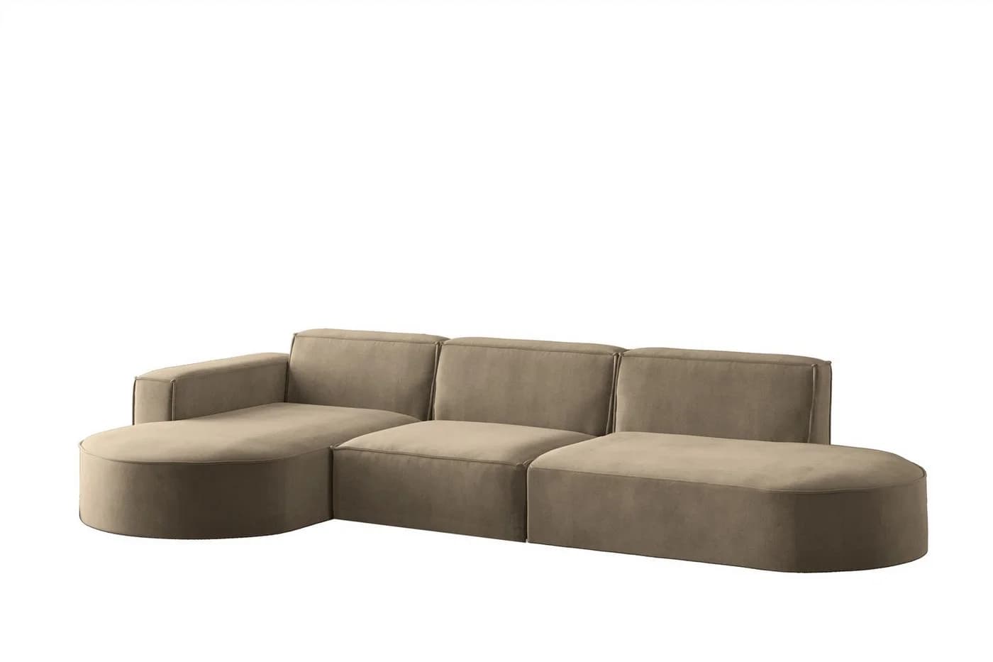 Fun Möbel Ecksofa PALMA mit Ottomane in Stoff Noel oder Scala