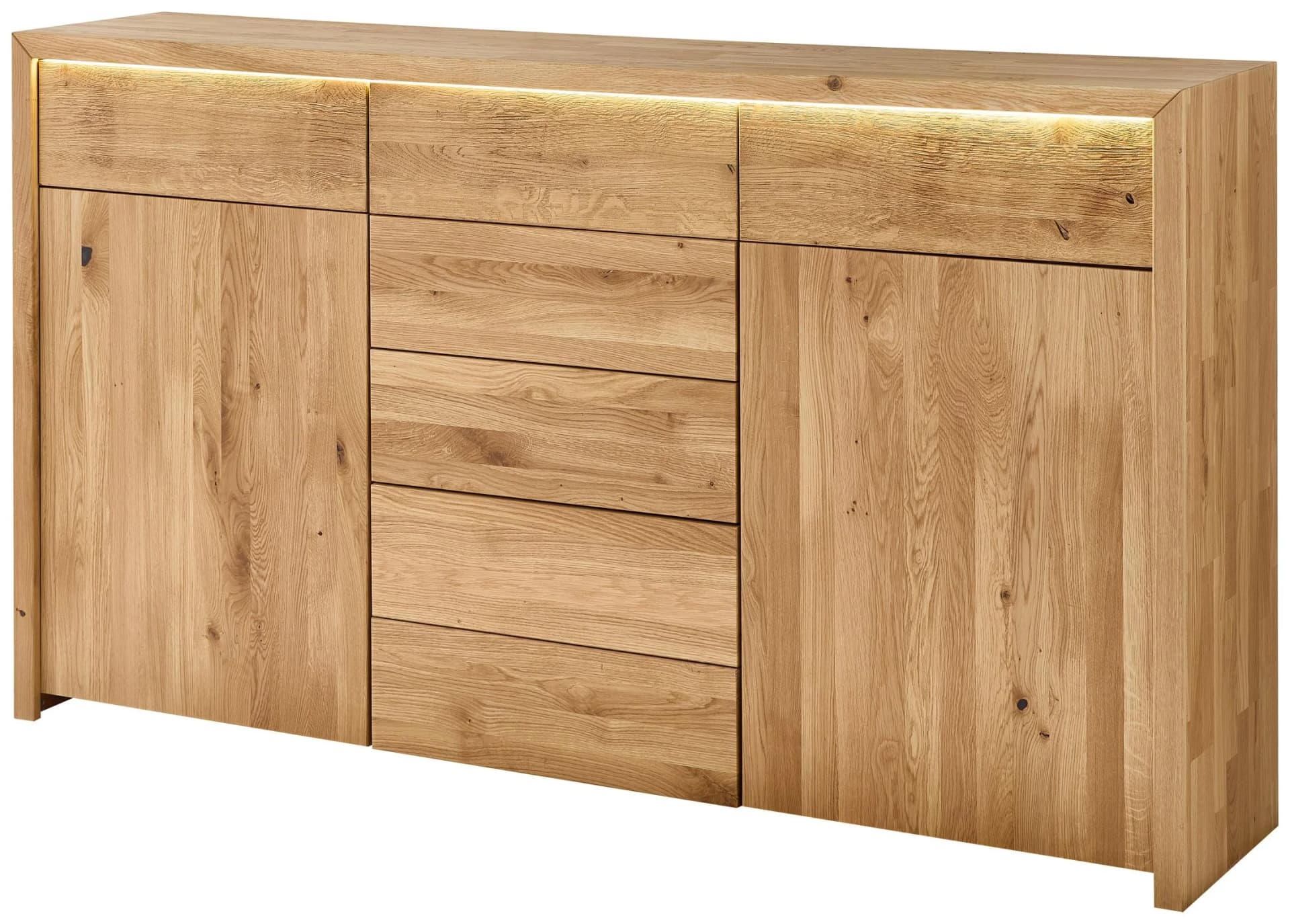 Home Affaire Kombikommode Ambroise Wildeiche Massivholz mit LED