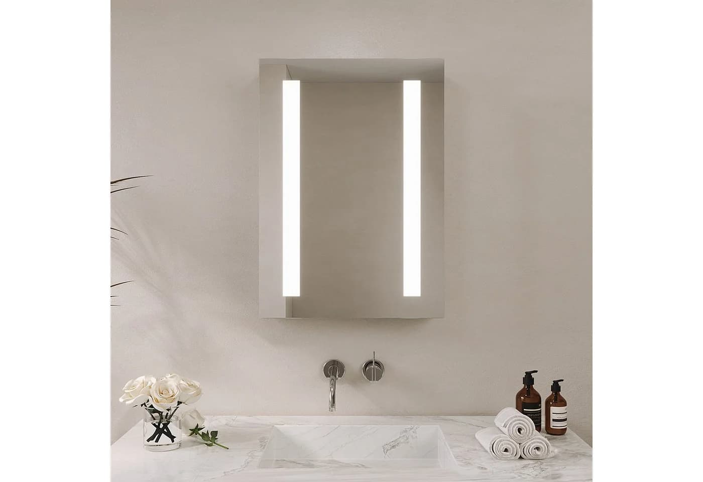 AQUABATOS Badezimmerspiegelschrank mit LED, IR-Sensor & Soft-Close