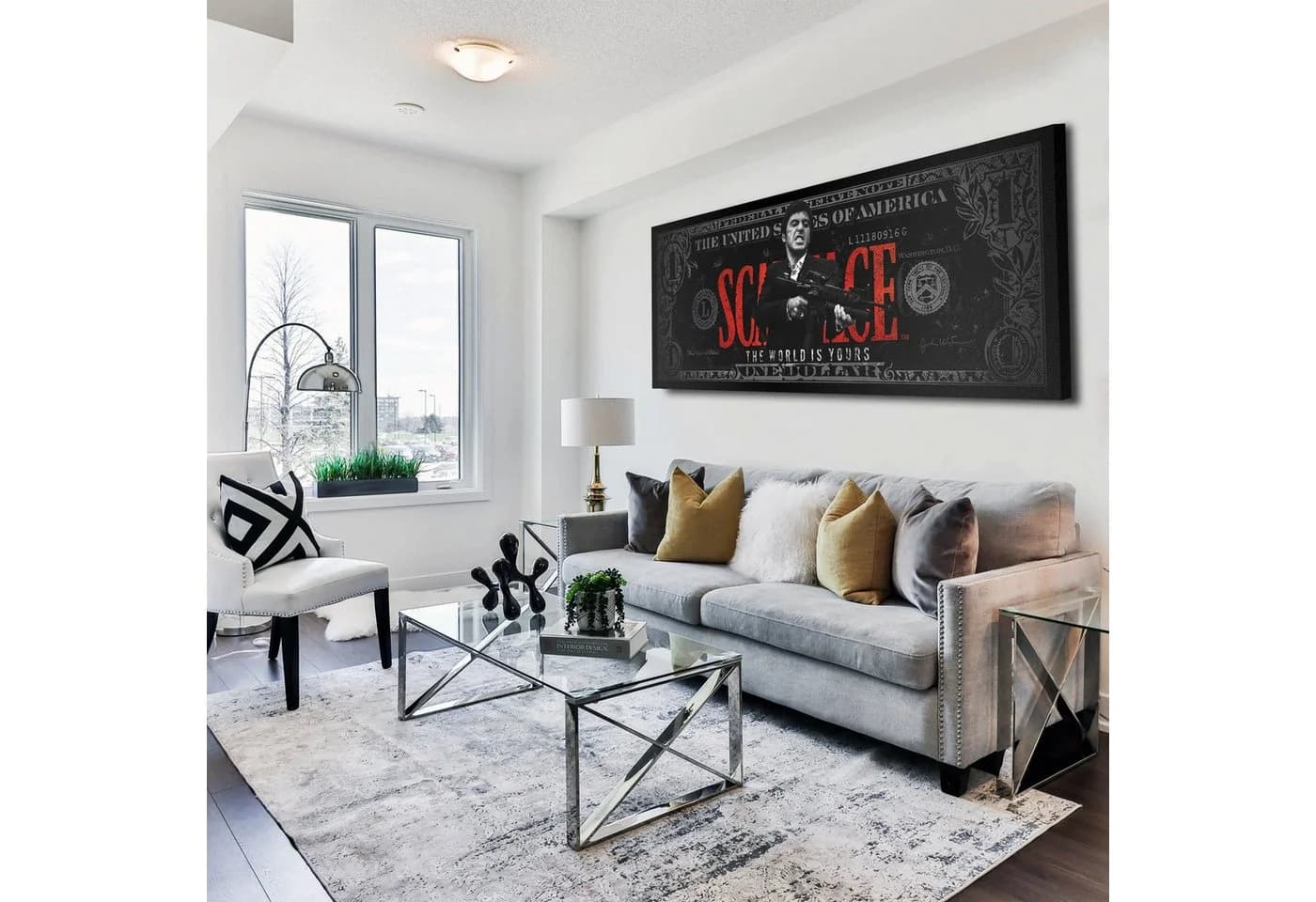 Artedinoi Leinwandbild Motivation Dollar Zitat Schwarz/Rot