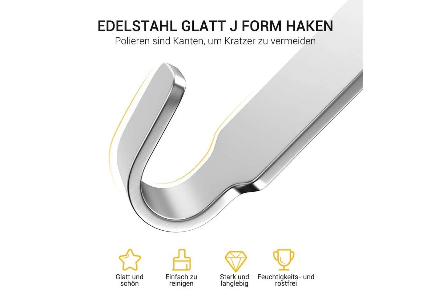 Elegear Kleiderhaken Edelstahl 6 Haken 40x22 cm