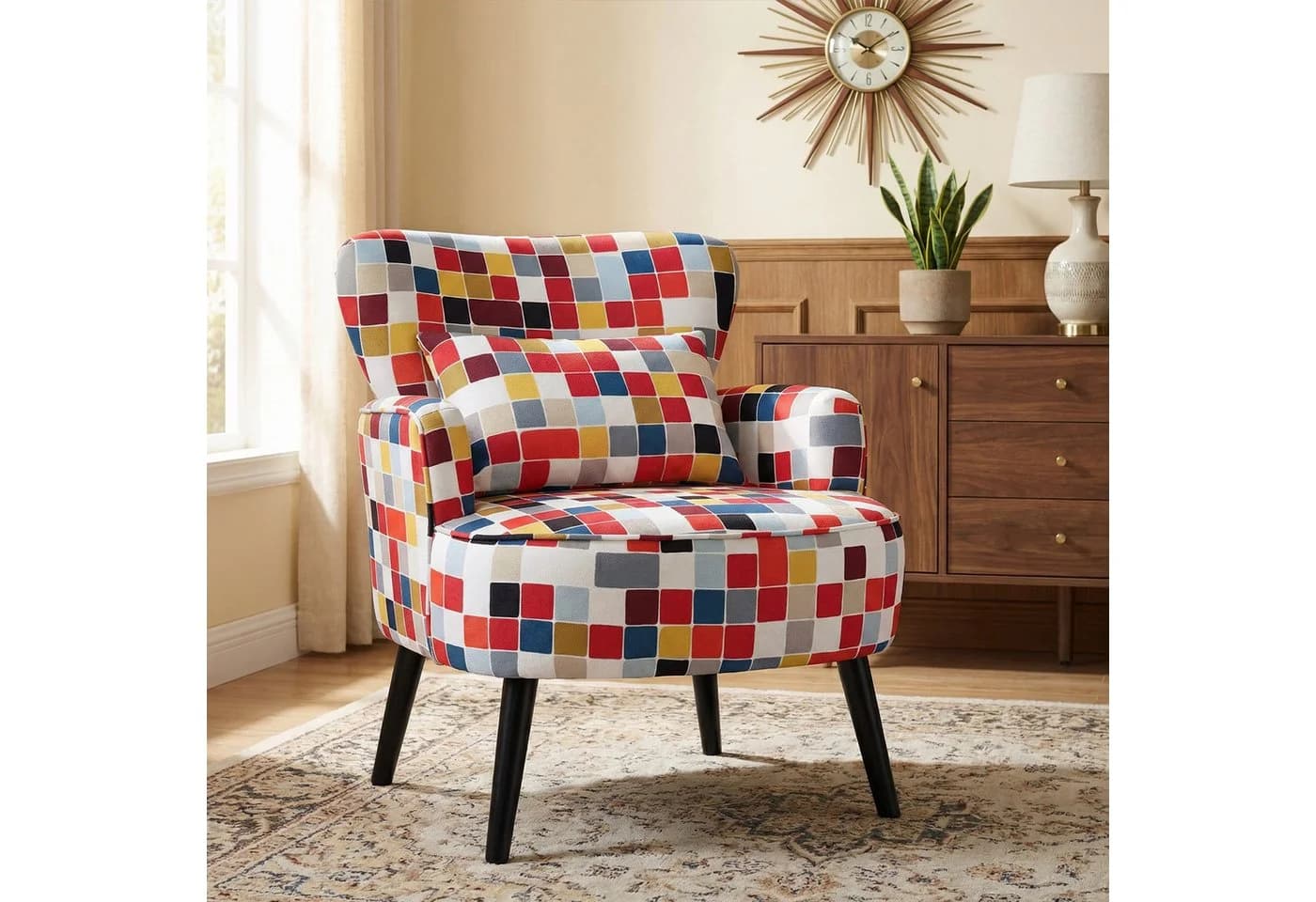 HomeMiYN Ohrensessel Bunt Mosaik Design
