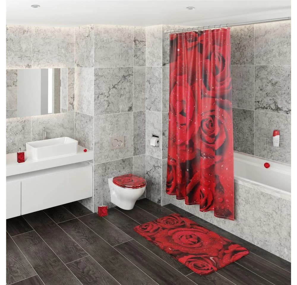 Sanilo Badematte Rosen 50 x 80 cm Rutschfest Polyester