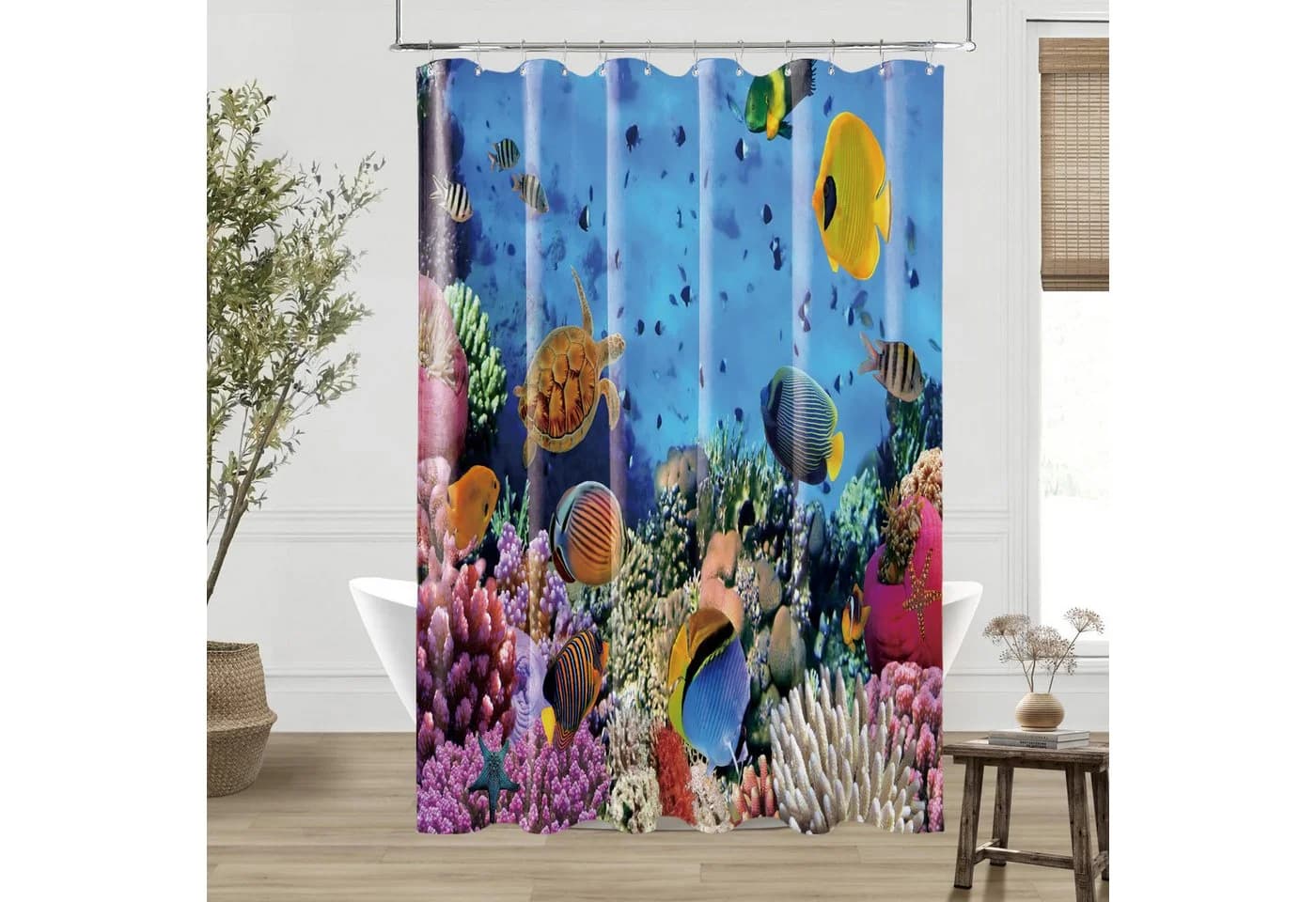 Sanilo Duschvorhang Ocean 180 x 200 cm Blau 100% Wasserdicht