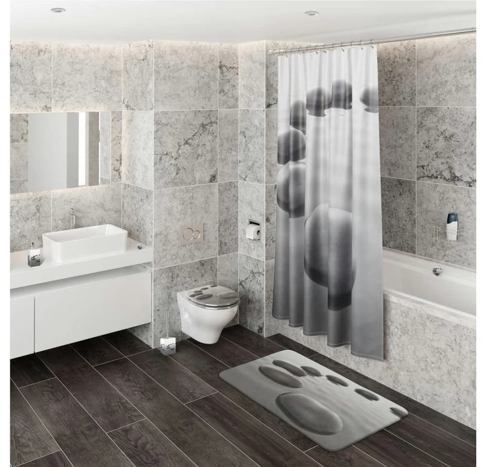 Sanilo Badematte Black Stones Rutschhemmend Polyester Modern 50x80cm oder 70x110cm