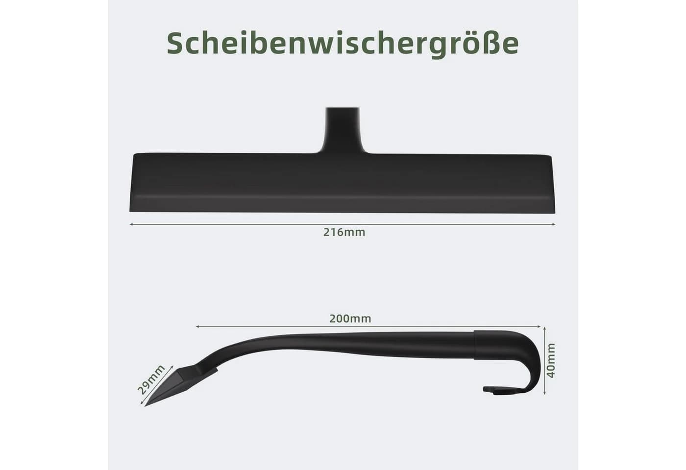 ibettertec Duschabzieher Silikon Schwarz Rutschfest 23 cm