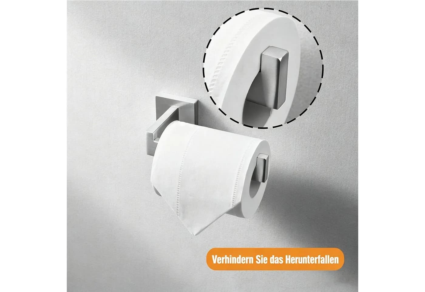 Forrlite Toilettenpapierhalter Edelstahl 16 cm gebürstet Wandhalter