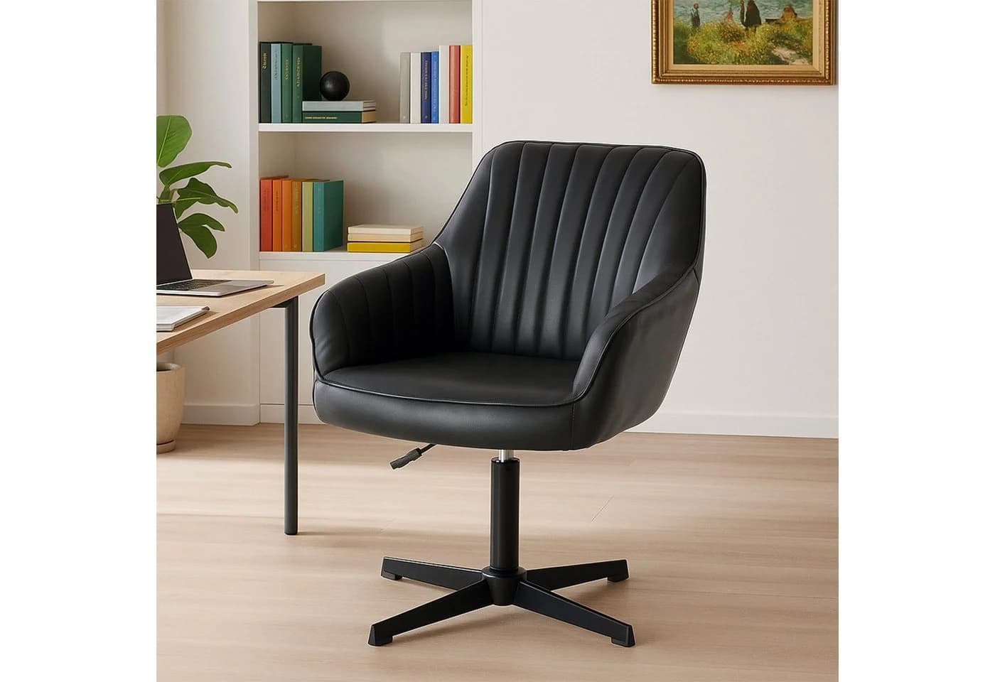 ANYSUN Bürostuhl Ergonomisch Homeoffice Stuhl, Drehstuhl ohne Rollen, höhenverstellbar, bis 135 kg