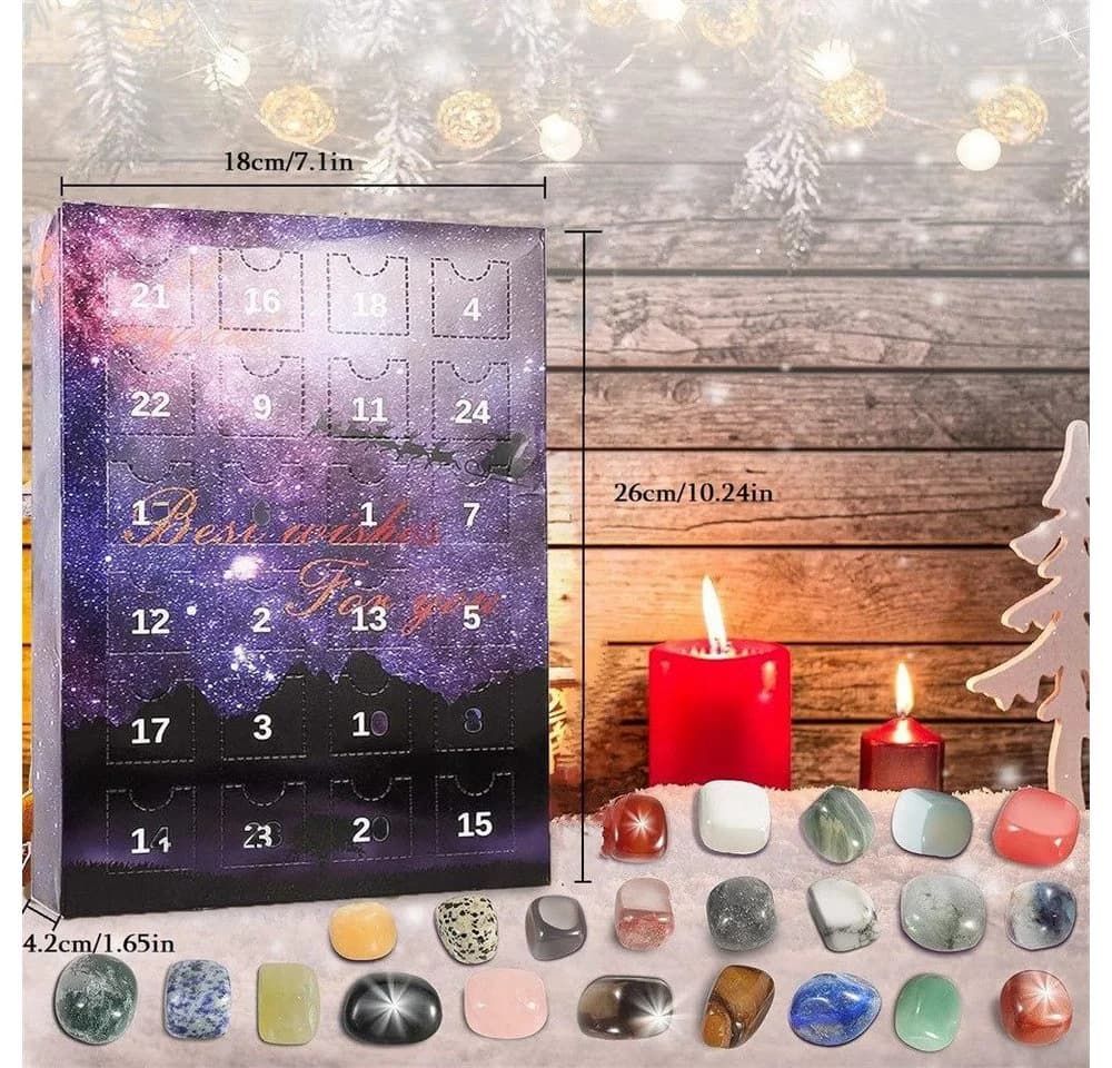 ANYSUN Edelstein Kristalle Adventskalender Buntes Gestein 24-teilig