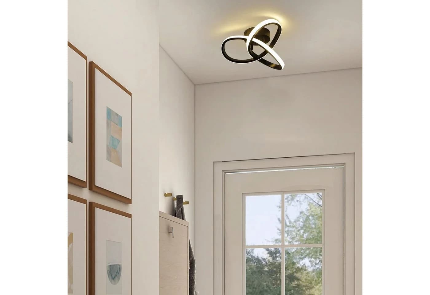Nettlife LED Deckenleuchte Dimmbar 40CM Geometrie Design Lampe, LED fest verbaut