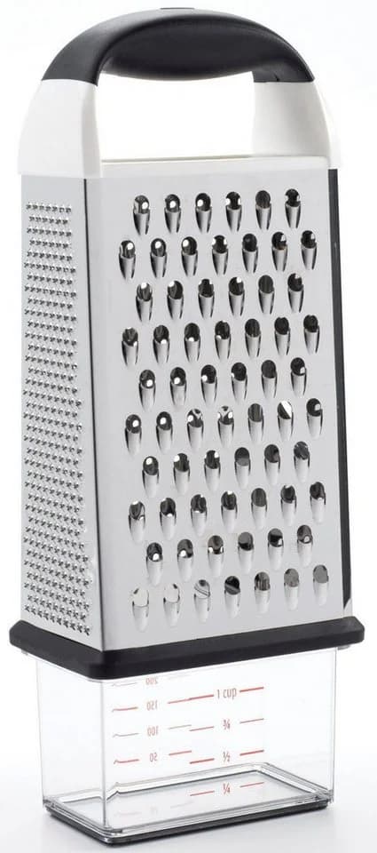 OXO GOOD GRIPS Multireibe 4-in-1 Kastenreibe Edelstahl Schwarz Transparent