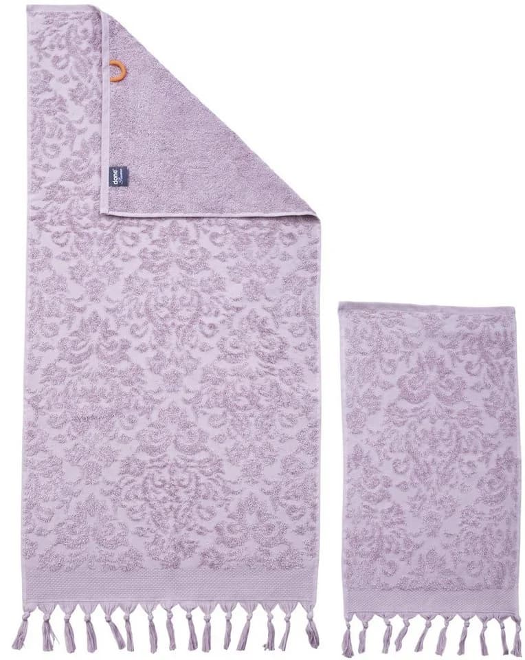 Handtuch Set aus Baumwolle und Walkfrottier in Altrosa