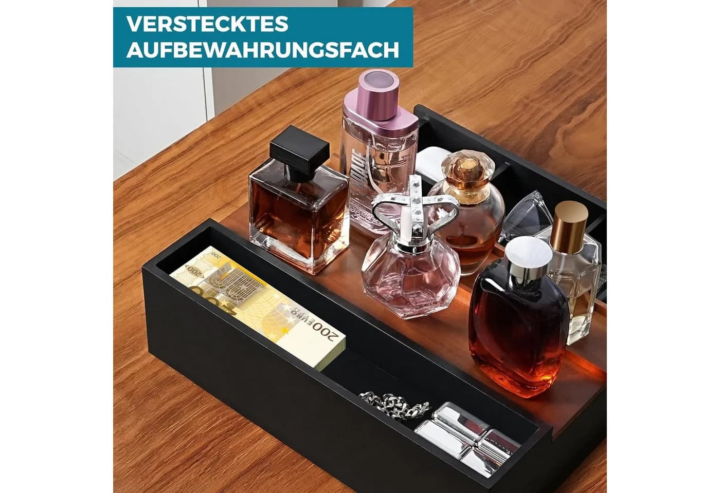 BlingBin Parfümständer Holz 3-stufig Schwarz/Braun