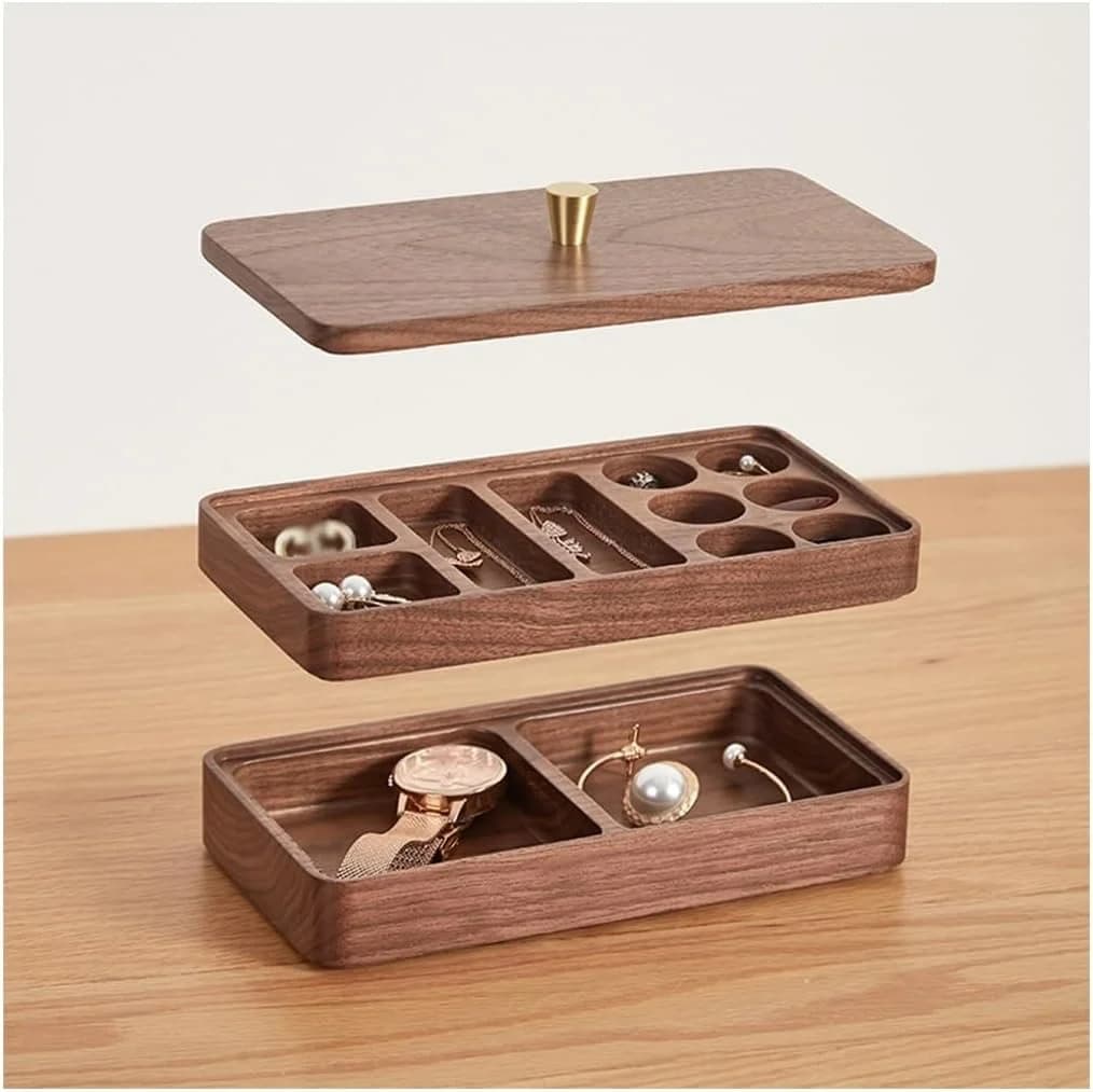 BlingBin Schmuckaufbewahrung Holz Massivholz Box 19x10x7,5 cm