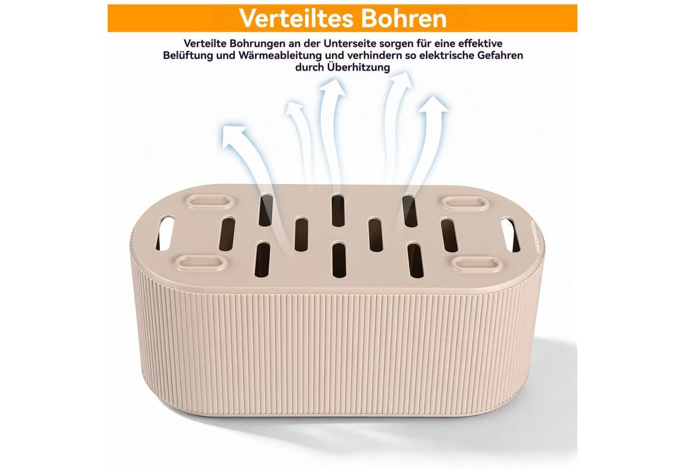 BlingBin Kabelbox Hellbeige Kunststoff mit Deckel