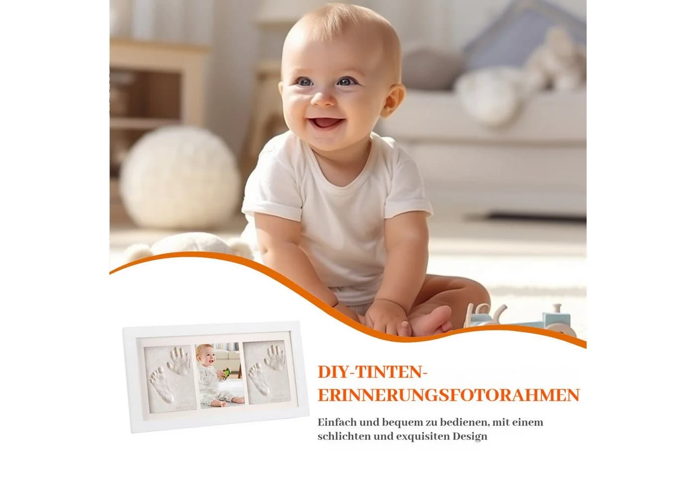 BlingBin Baby Handabdruck Fußabdruck Set Komplettset Gipsabdruck Kit