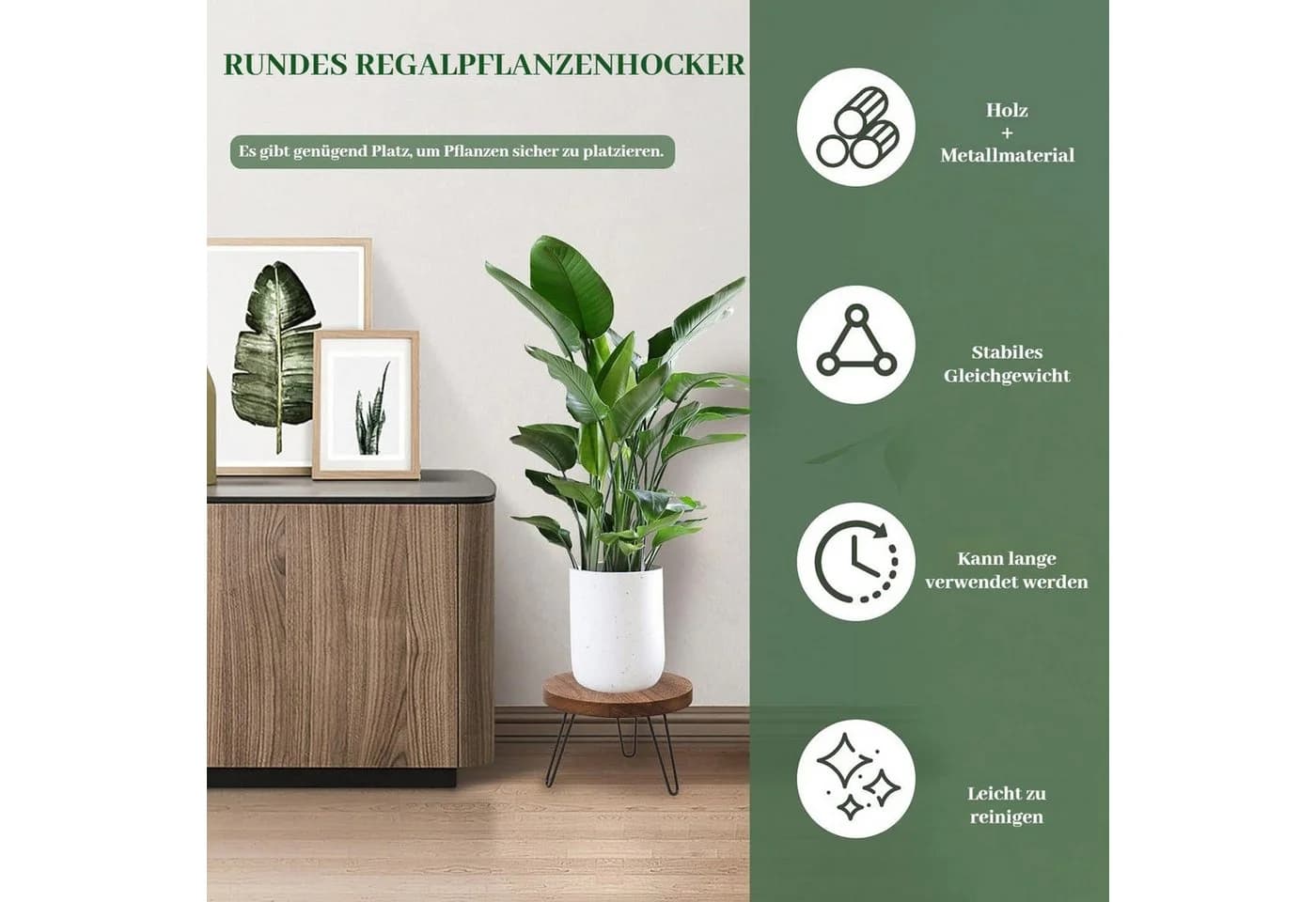 BlingBin Blumenhocker Pflanzenständer Holz