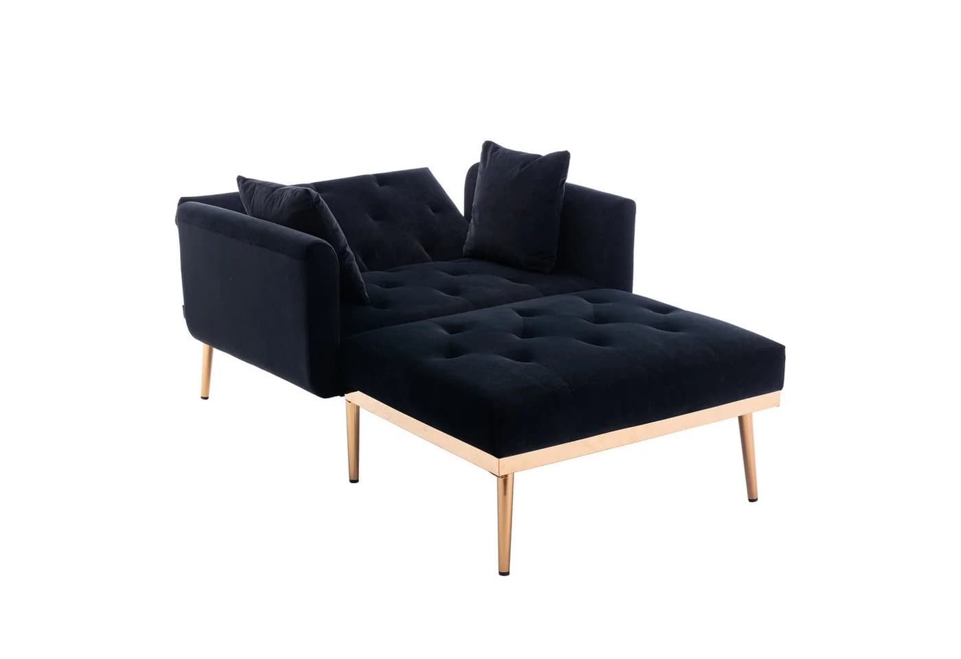 KLAM HOME Schlafsofa Modern Schwarz Verstellbare Rückenlehne