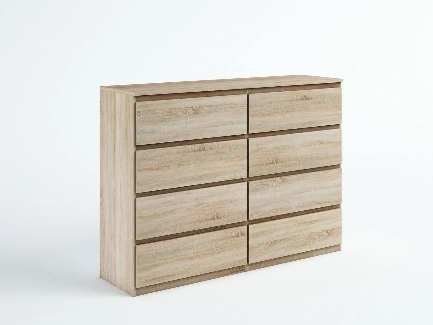 MAGOWA Kommode 8 Schubladen Modern Braun