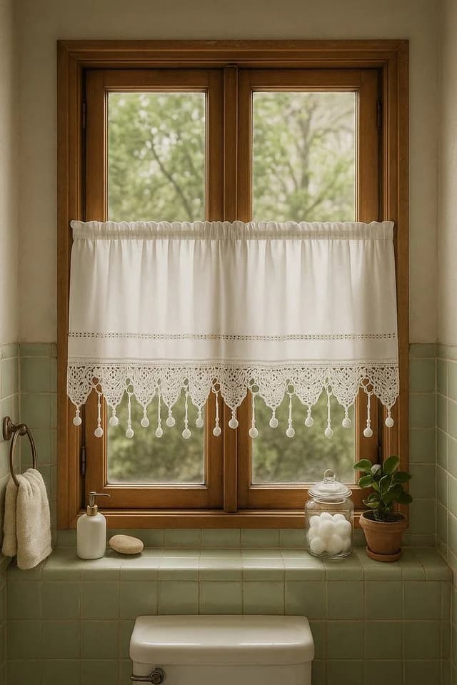 HOSSNER - ART OF HOME DECO Scheibengardine 50x120 cm Baumwolle Vintage