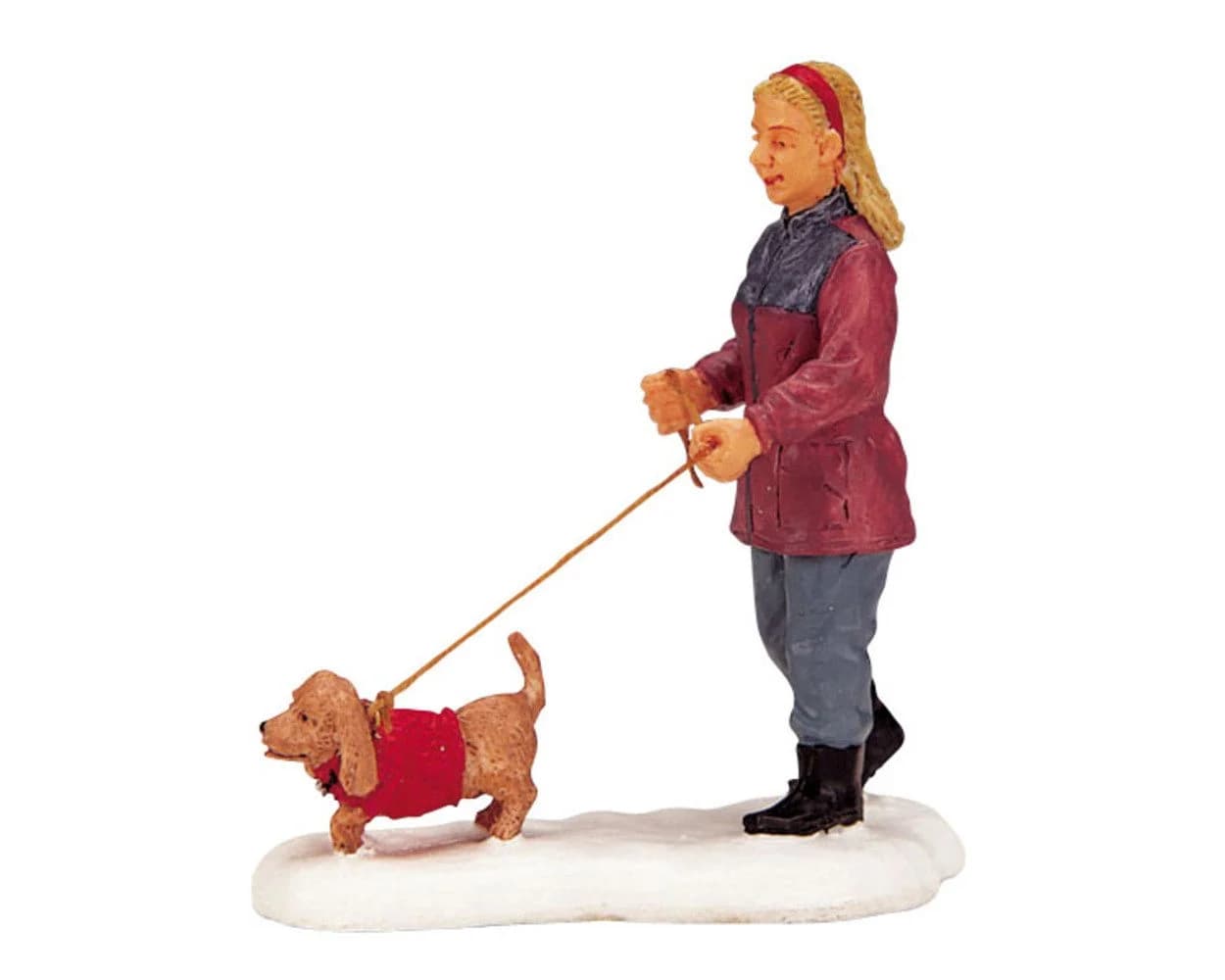 LeMax Weihnachtsdorf Figur Spaziergang mit Hund 22568