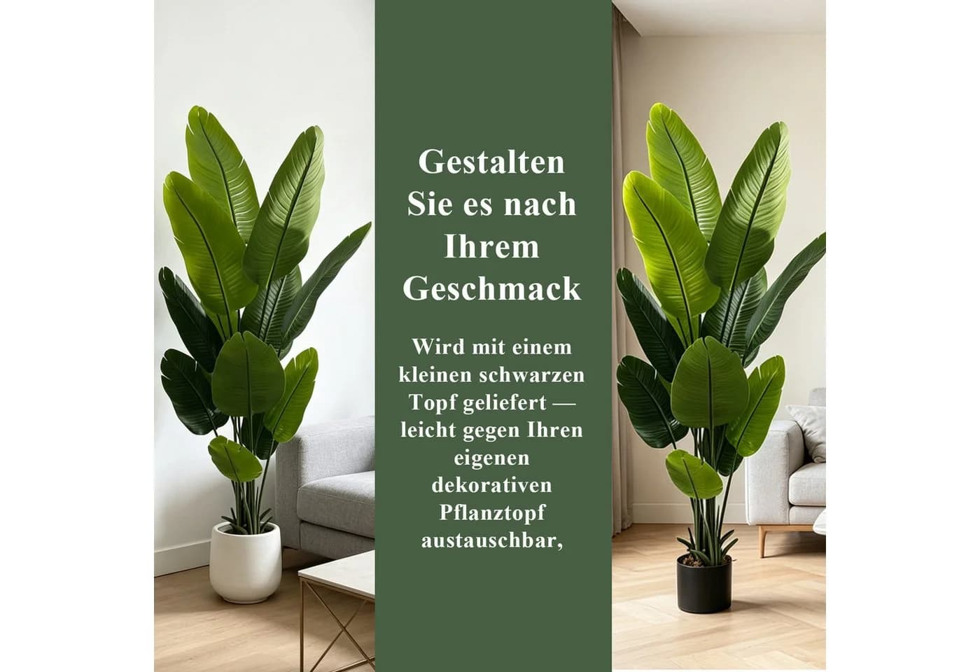 CASSILANDO Künstliche Zimmerpflanze Paradiesvogelbaum 160 cm Grün