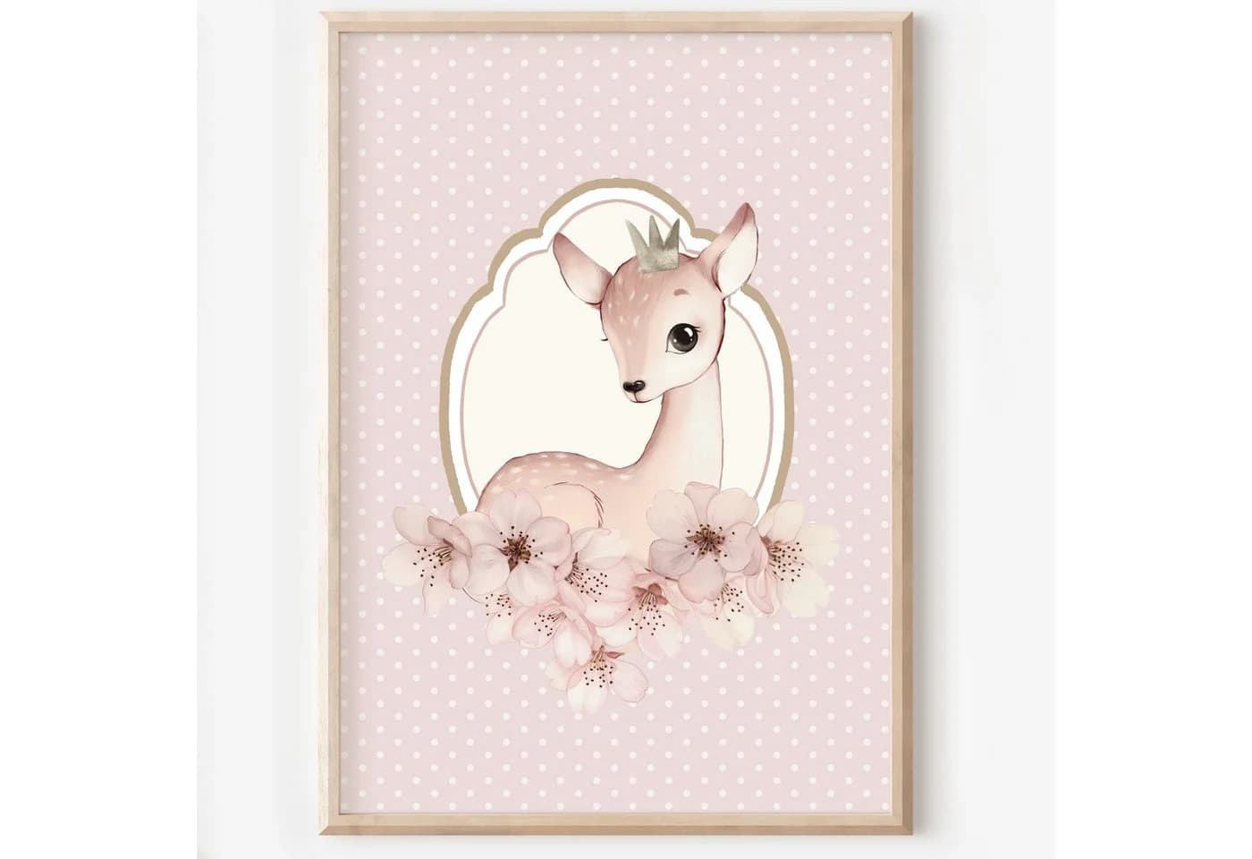homestyle-accessoires Poster 6er-Set Bambi Hasen Kinderzimmer Bilderwand