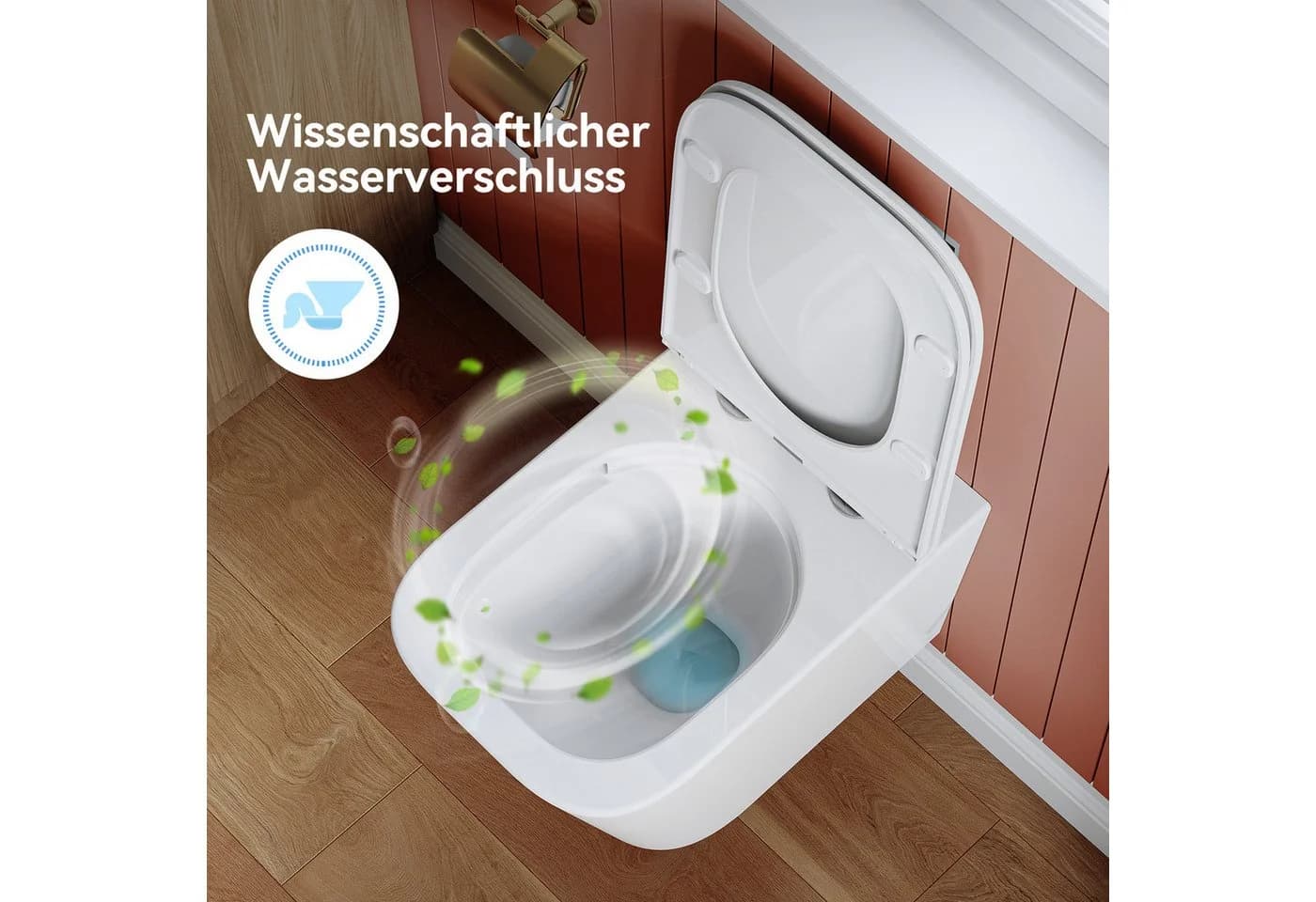 HOROW Hänge-WC spülrandlos mit Soft-Close Sitz weiß