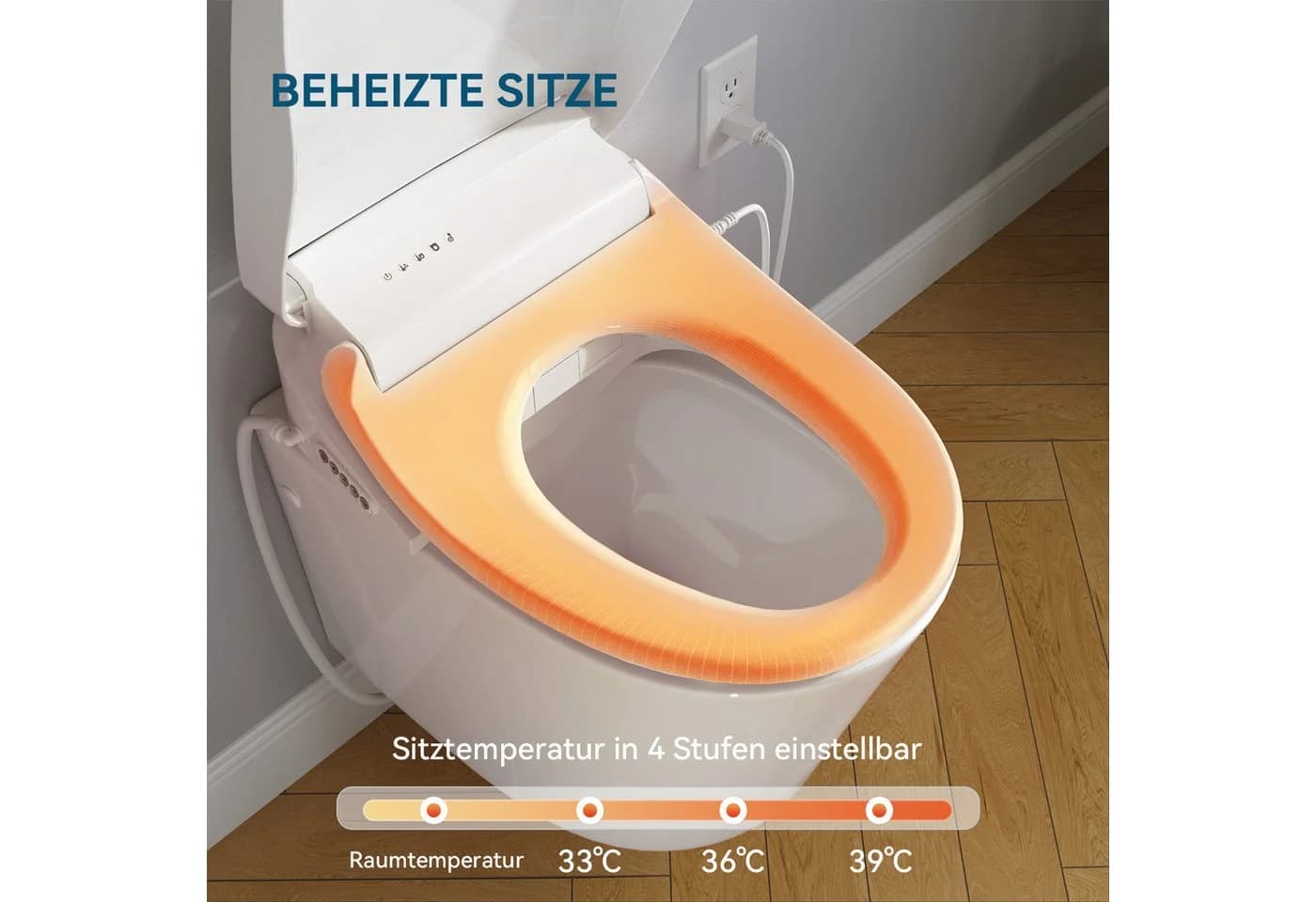 HOROW Dusch-WC-Sitz Bidet Dusch WC Aufsatz Elektrischer Bidet Sitz mit Fernbedienung