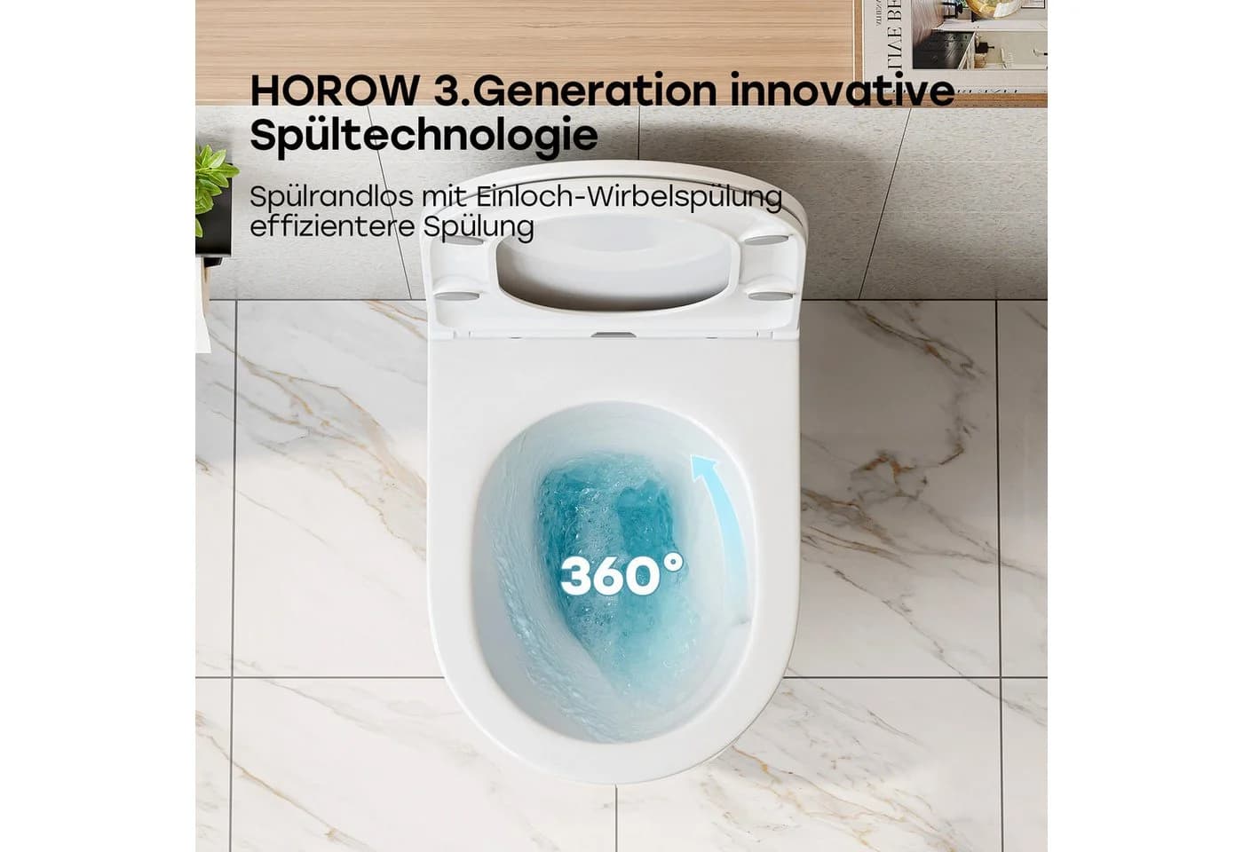 HOROW Tiefspül-WC wandhängend Spülrandlos