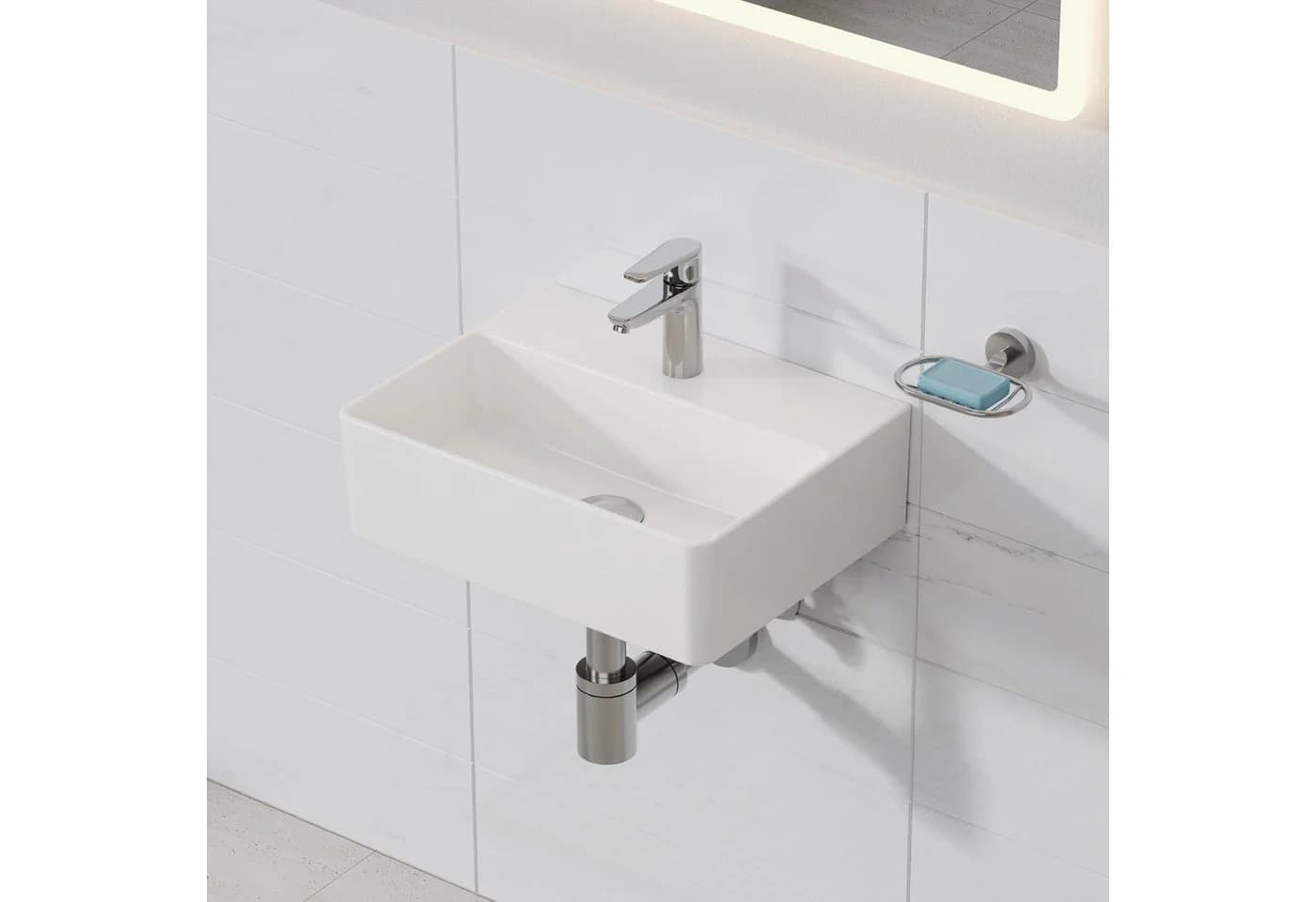HOROW Keramik-Waschbecken Modern Weiß Schwarz