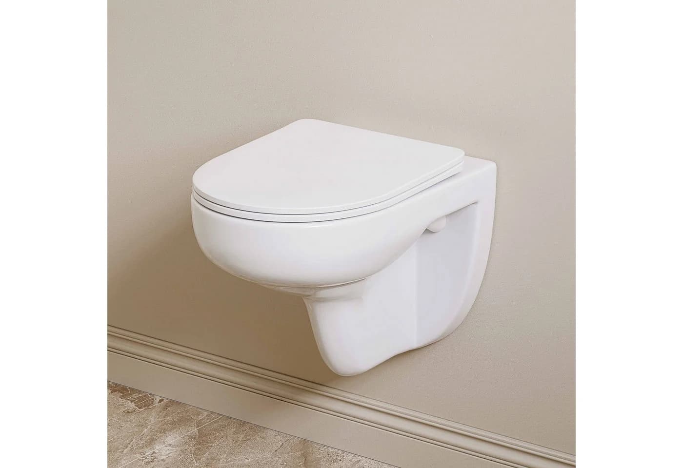 HOROW WC-Komplettset Spülrandlos Wandhängend mit Vorwandelement