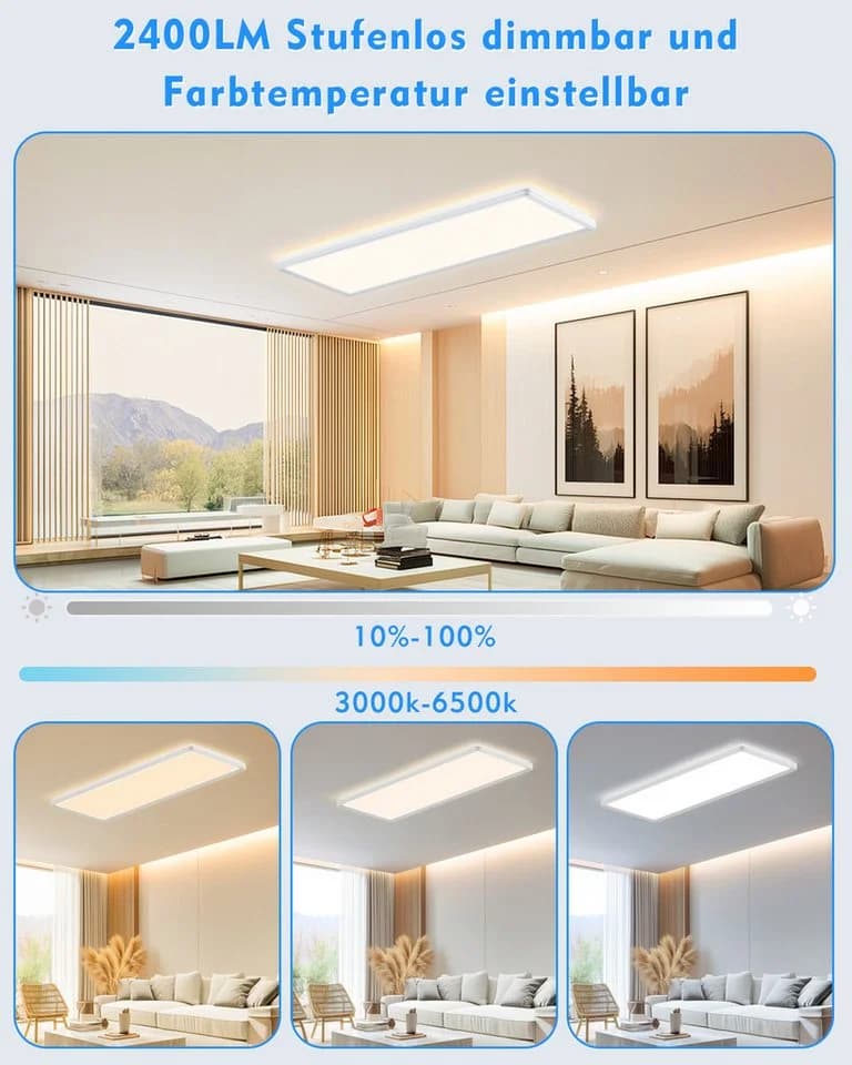 Lujasi LED Deckenleuchte 24W 2400LM Neutralweiß