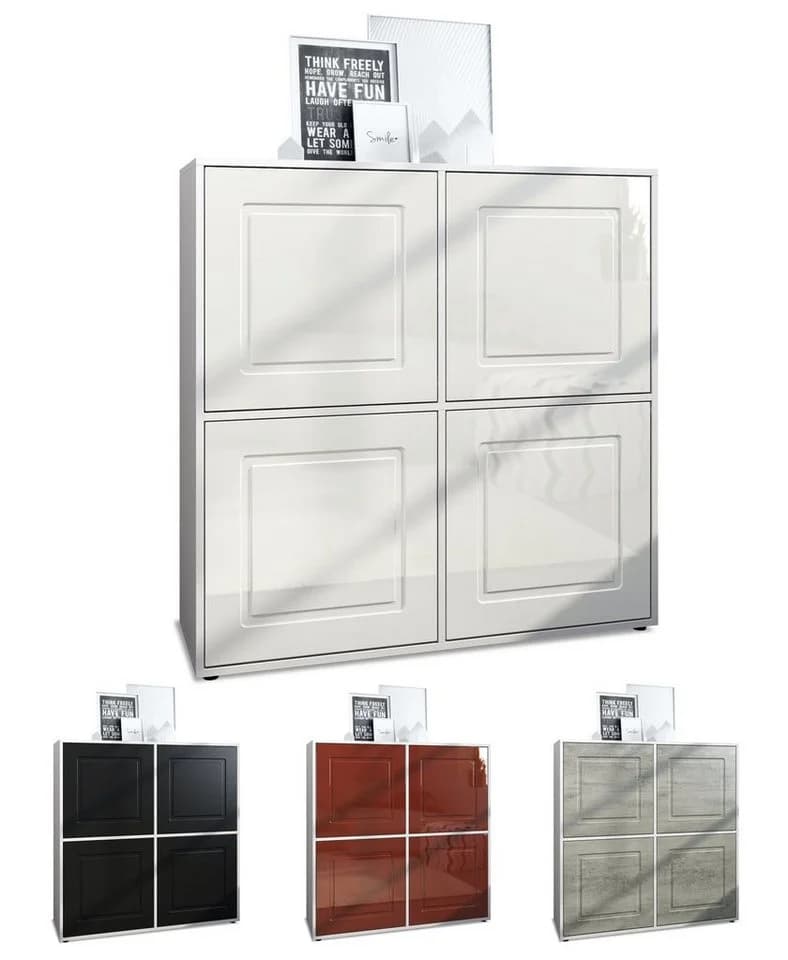 Möbelhandel Klipenstein Highboard NOAH V2 Weiß Matt Landhaus