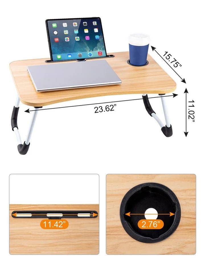Youyijia Klappbarer Laptoptisch Betttisch Braun